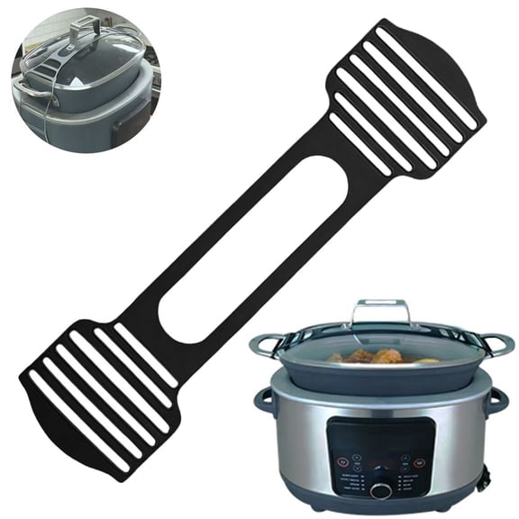 SomWiBe Silicone Pot Lid Lock Strap Heat Resistant Cookware Safety Strap for Travel, Camping and Kitchen Use Black 12.2in