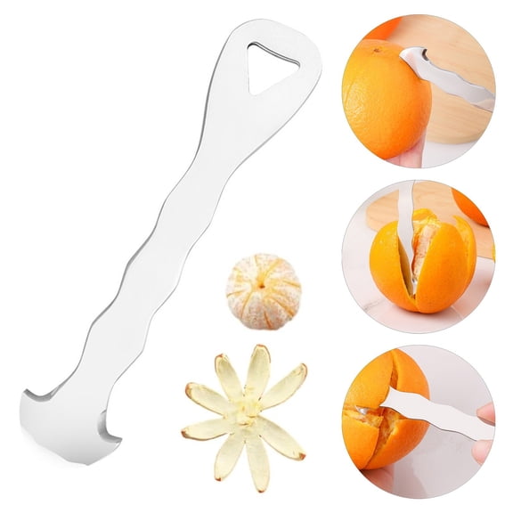 SomWiBe Stainless Steel Orange Peeler Tool Citrus Fruit Peeler Multi Functional Lemon Grapefruit Peeling Knife Ergonomic Handle Kitchen Gadget