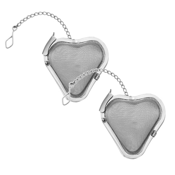 SomWiBe Stainless Steel Tea Infuser Ball, Mesh Loose Leaf Tea Strainer for Mug and Teapot, Heart Shape, 2 Pack, 2.4 In
