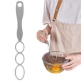 thumbnail image 1 of SomWiBe Stainless Steel Triple Hole Hand Whisk, Manual Egg Beater Stirring Tool, Ergonomic Kitchen Mixing Gadget for Eggs, Batter, Cream and Coffee Baking Use Silver 8.66in, 1 of 6