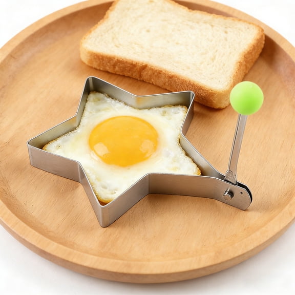 SomWiBe Star Egg Mold Nonstick Stainless Steel Pancake Shaper Fried Egg Ring Breakfast Cooking Tool for All Ages 1 Pack