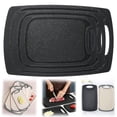 thumbnail image 1 of SomWiBe Wheat Straw Cutting Board Set, Black Double-Sided Kitchen Prep Boards with Groove and Handle, 3 Pack, 1 of 4