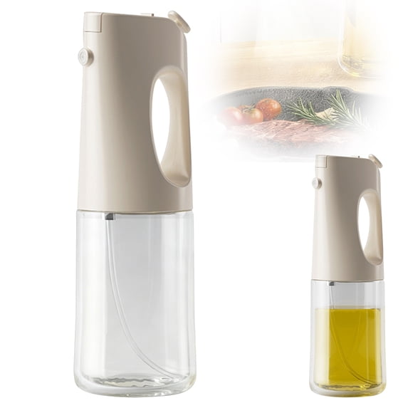 SomWiBe White Olive Oil Sprayer, Refillable Glass Mister Bottle for Home Kitchen Prep and Air Fryer