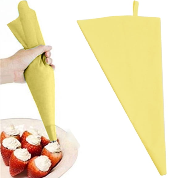 SomWiBe Yellow Silicone Icing Pastry Bag, 1 Pack Reusable Decorating Bag, Smooth Interior Easy Squeeze for Cupcakes, Cakes, Biscuits & Chocolates, 15.94 in