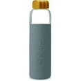 thumbnail image 1 of Soma 17oz (500ml) Glass Sport Water Bottle with Silicone Sleeve and 1-Hand Flip Top Lid - Gray, 1 of 4