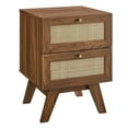 thumbnail image 1 of Modway Soma 2-Drawer Rattan MDF and Particleboard Nightstand in Walnut, 1 of 7