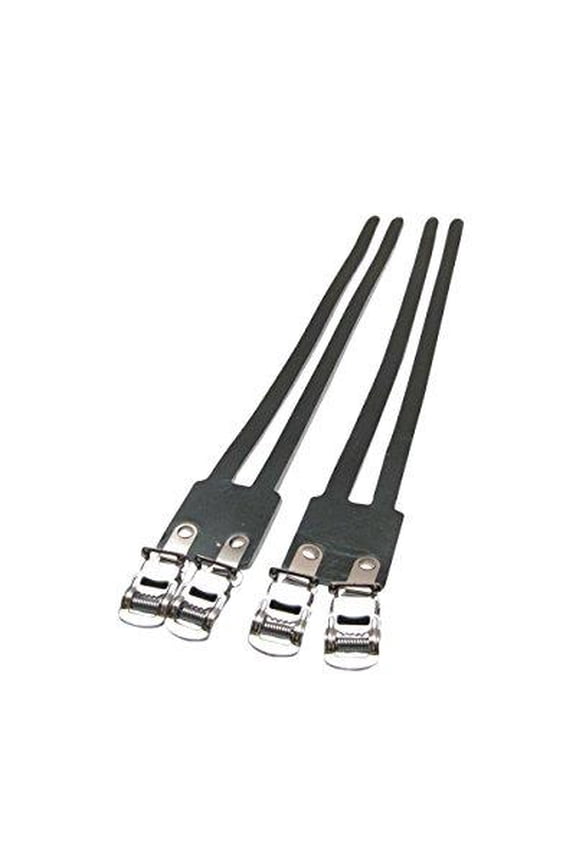Classic Leather Double Toe Straps, Black Pair