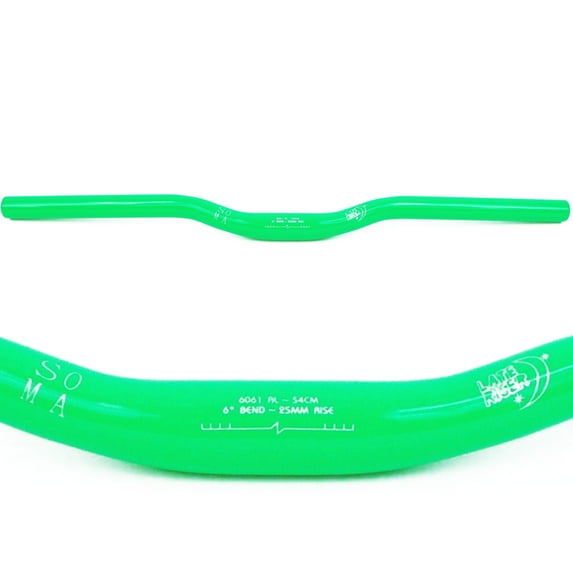 Soma Fabrications Late Riser Handlebar Lime Green 24mm Rise x 25.4mm Clamp