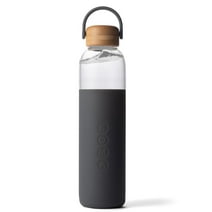 Soma Glass Water Bottle with Silicone Sleeve, BPA-Free, Gray, 25oz