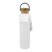 Soma Glass Water Bottle with Silicone Sleeve BPA-Free, White
