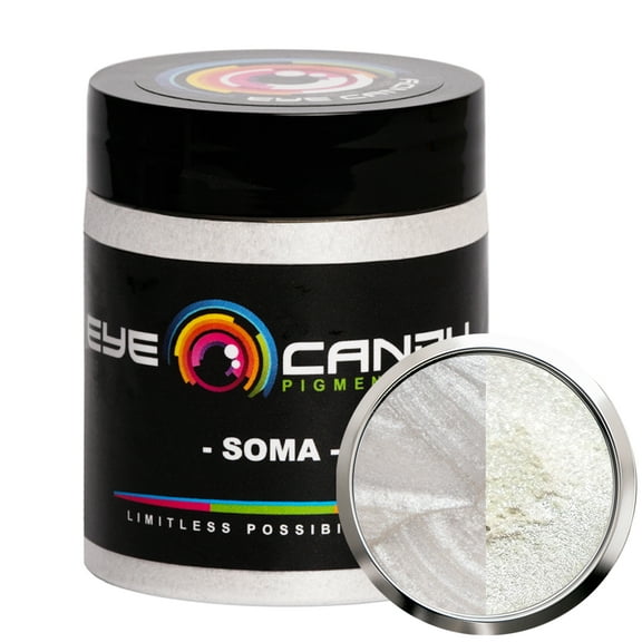 Soma White Mica Powder Pigment (25g) for DIY Crafts: Woodworking, Resin, Soap, Paint, and More