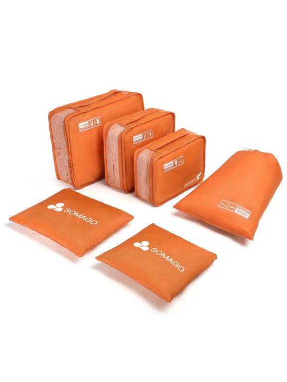 6 Pcs Packing Cubes for Travel with Clothes Shoes Cosmetics Toiletries Storage Bags Luggage Organizers for Suitcase Travel Essentials