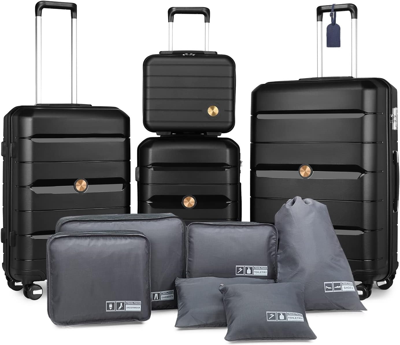 Somago Luggage Set with PP Hard Shell Lightweight TSA Lock Carryon