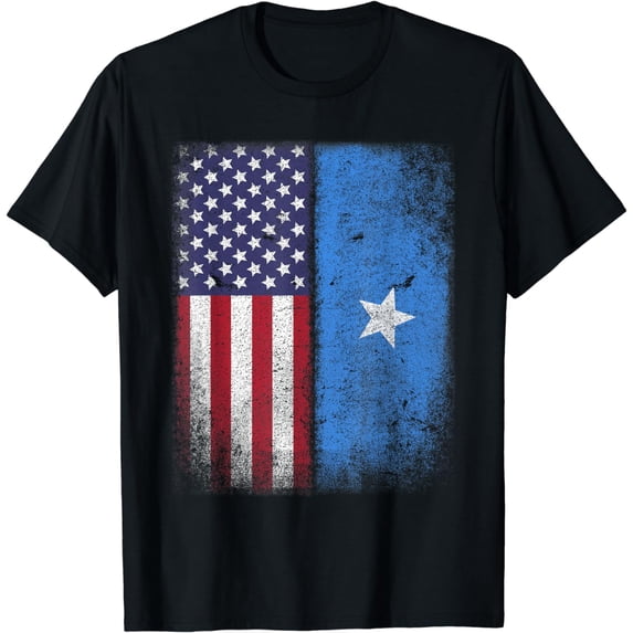 Somali American Flag T-shirt Somalia Usa Somalian America