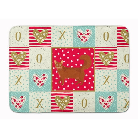 Somali Cat Love Machine Washable Memory Foam Mat Red
