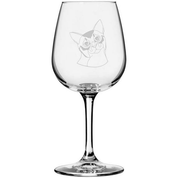 Somali Face Cat Themed Etched All Purpose 12.75oz Libbey Wine Glass
