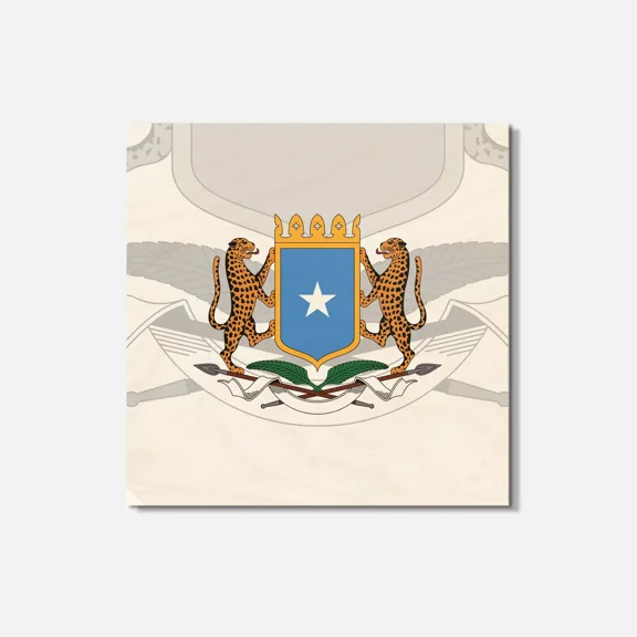 Somalia Coat Of Arms 4'' X 4'' Square Wooden Coaster