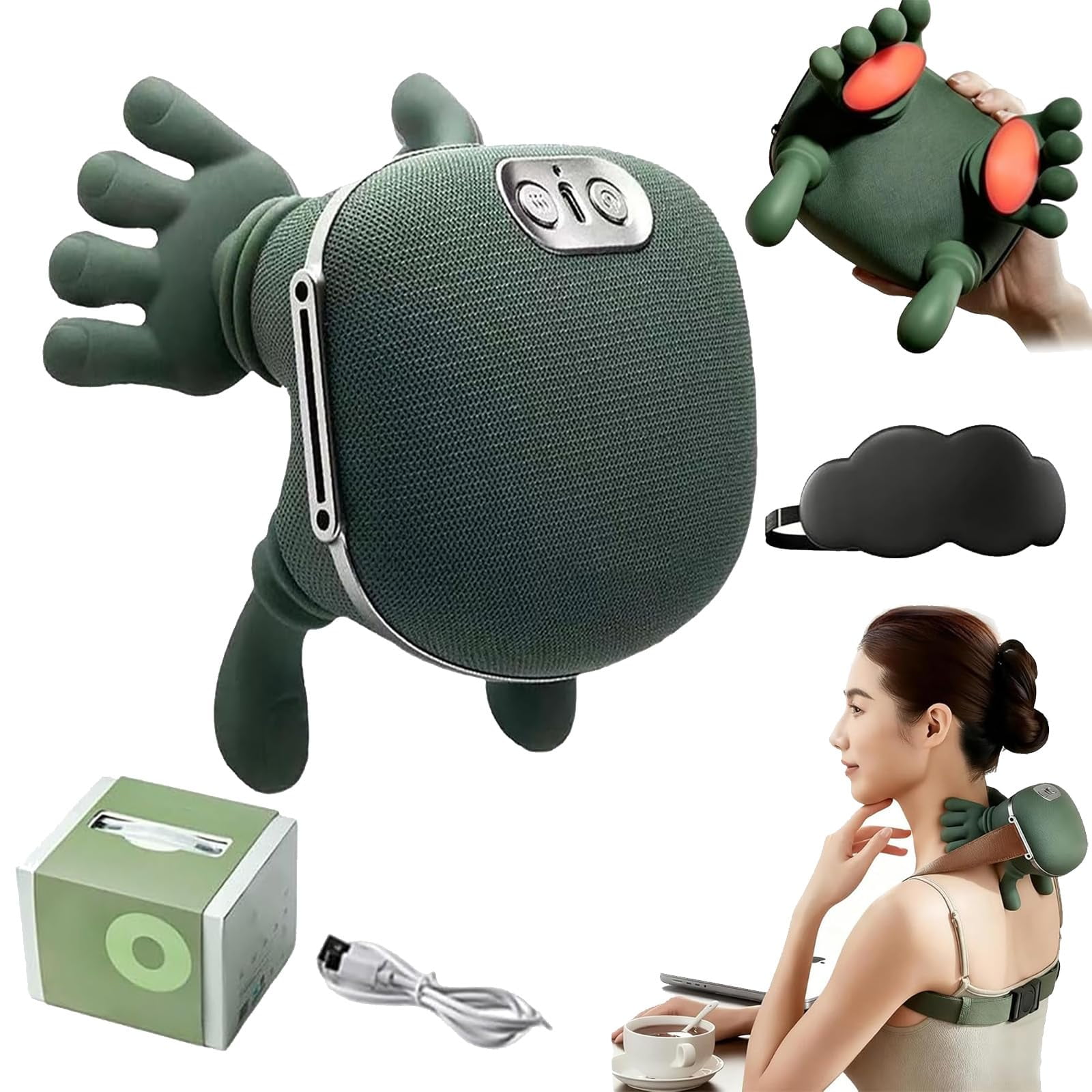 Somatouch Smart Hands Massager, Handcura Neck Massager, Healumix Bionic Heated Massagers, Three-Level Adjustment, Simulated Human Hand, 4d Deep Kneading, For Shoulder Neck Back Arms Legs (1Pc)