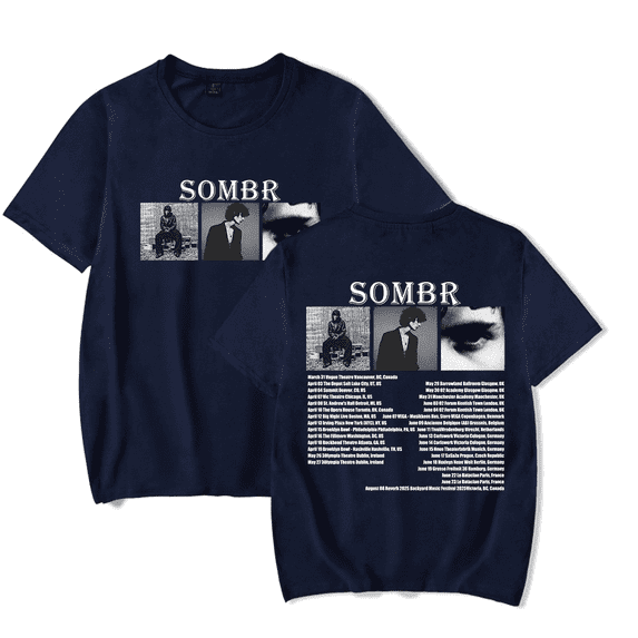 Sombr 2025 Tour T-shirt Merch Unisex Men Women Short Sleeve Casual Sombr Logo Tee