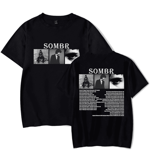 Sombr 2025 Tour T-shirt Merch Unisex Men Women Short Sleeve Casual Sombr Logo Tee