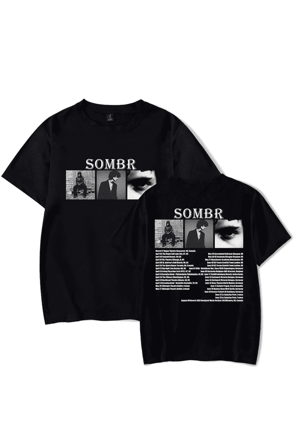 Sombr 2025 Tour T-shirt Merch Unisex Men Women Short Sleeve Casual Sombr Logo Tee