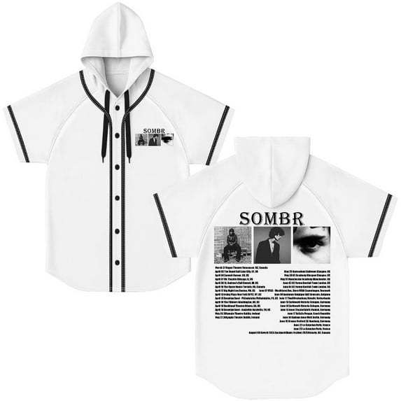 Sombr Hooded Short Sleeve Jersey 3D Print Casaul Men's Cool Button t shirt