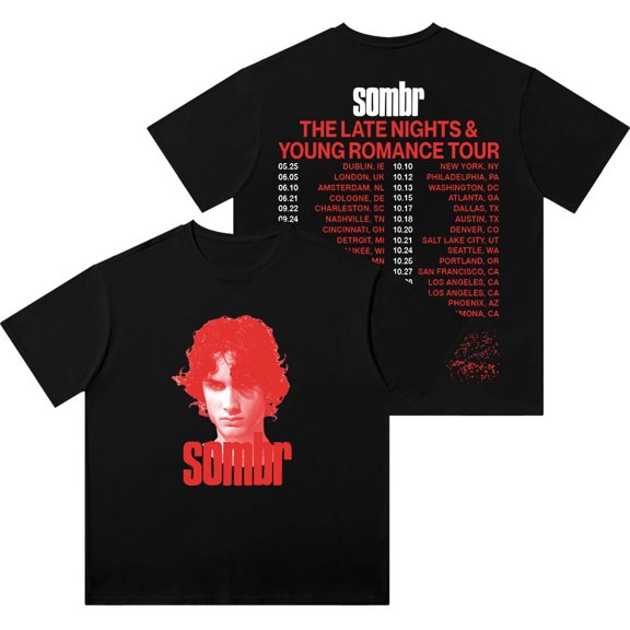 Sombr I Barely Know Her Tour Merch Vintage Wash T-Shirts Women Men Fashion Cotton Short Sleeve Tee