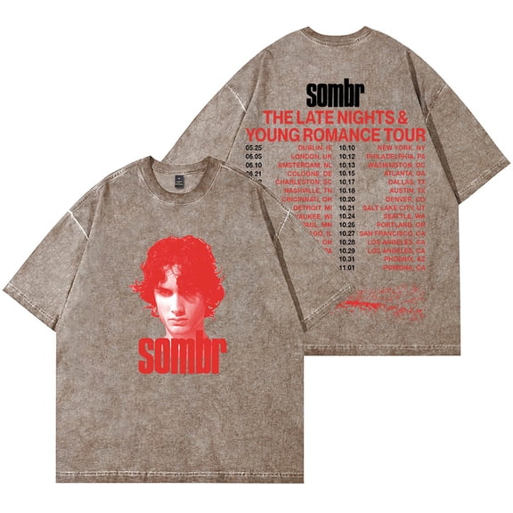 Sombr I Barely Know Her Tour Merch Vintage Wash T-Shirts Women Men Fashion Cotton Short Sleeve Tee