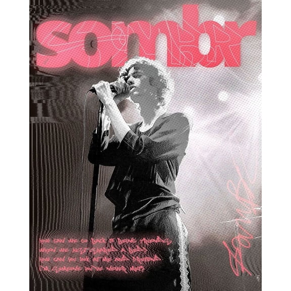 Sombr Indie Live Concert Poster Modern Pop Artist Wall Art Music Performance Aesthetic Bedroom Studio Decor Size 24x36 Unframed Poster