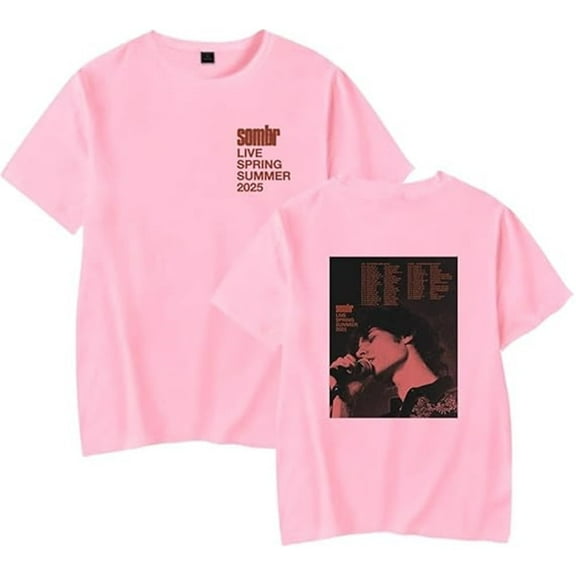 Sombr Merch 2025 Tour Summer Tee T-shirt women's men's pure cotton short sleeved casual top