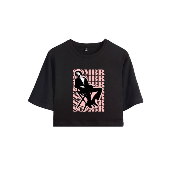 Sombr Merch Album Photos Crop Top Midriff-Baring Tshirt Girl Short Sleeve