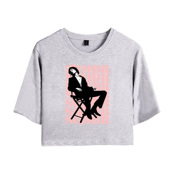 Sombr Merch Album Photos Crop Top Midriff-Baring Tshirt Girl Short Sleeve