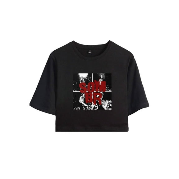 Sombr Merch Close Up Photo Crop Top Graphic T-shirt Women Girl Short Sleeve