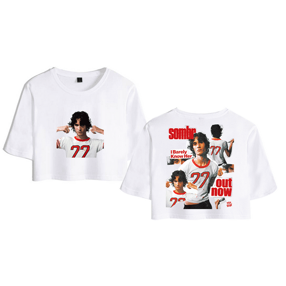 Sombr Merch I Barely Know Her Crop Top Midriff-Baring Tshirt Girl Short Sleeve