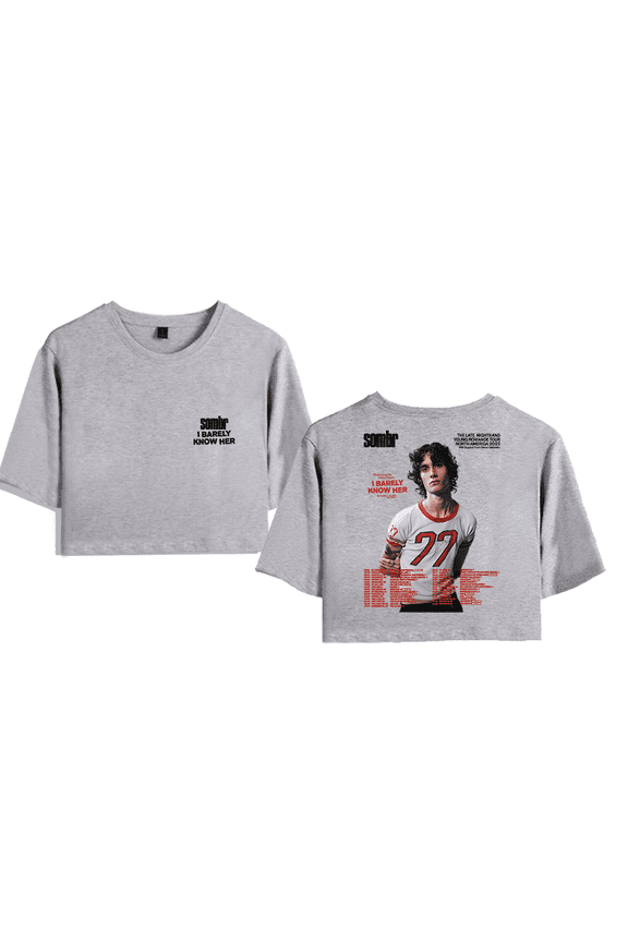 Sombr Merch I Barely Know Her Tour live Crop Top Midriff-Baring Tshirt Girl Short Sleeve