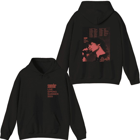 Sombr Merch Live Spring 2025 Tour Hoodie unisex fashion trend long sleeved pullover