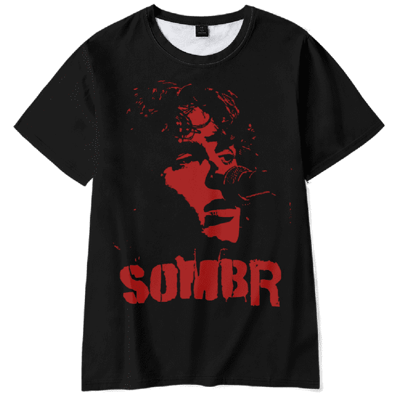 Sombr Merch Red Sillhouette T-shirt Unisex Men Women Casual Short Sleeve Tee