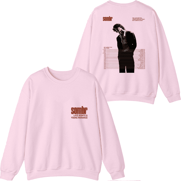 Sombr Merch The Late Nights Young Romance Tour Crewneck Sweatshirt Men Women Long Sleeve