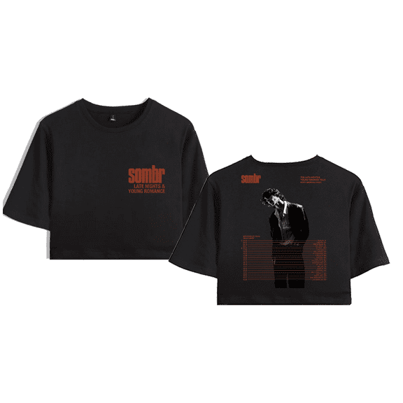 Sombr Merch The Late Nights Young Romance Tour Crop Top Graphic T-shirt Women Girl Short Sleeve