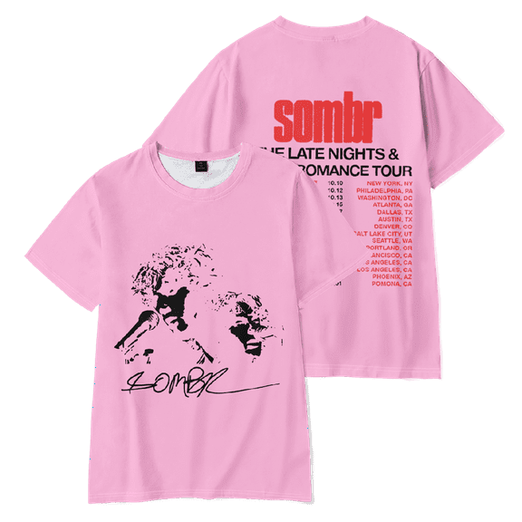 Sombr Merch The Late Nights & Young Romance Tour T-shirt Men Women Shirt Short Sleeve Casual Tee