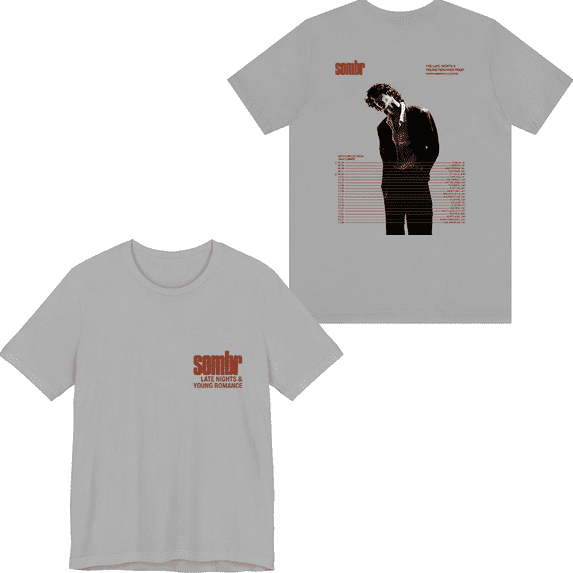 Sombr Merch The Late Nights Young Romance Tour T-shirt Men Women Short Sleeve Casual Tee