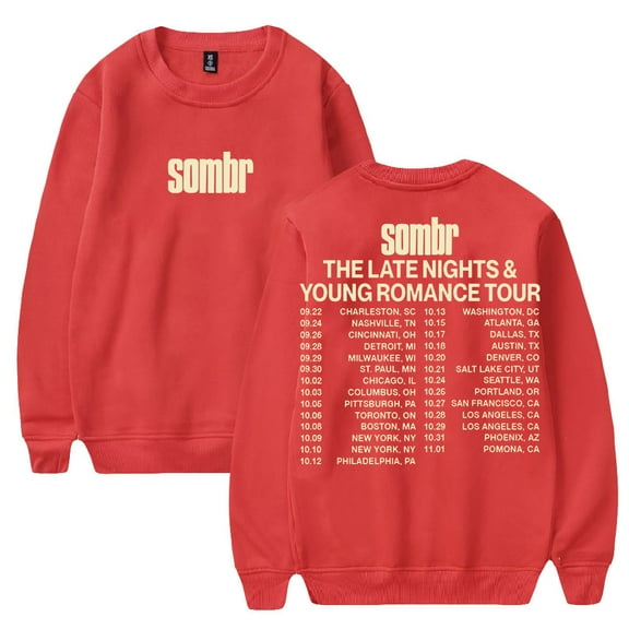 Sombr The Late Nights And Young Romance Tour 2025 Crewneck Long Sleeve Streetwear Women Men Sweatshirt