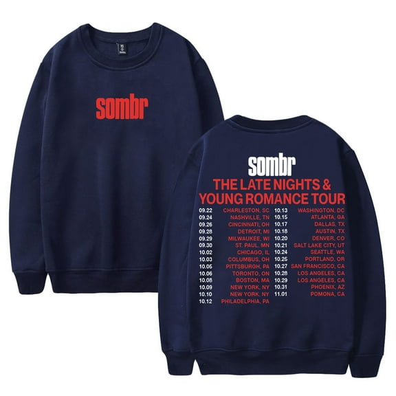 Sombr The Late Nights And Young Romance Tour 2025 Crewneck Long Sleeve Streetwear Women Men Sweatshirt
