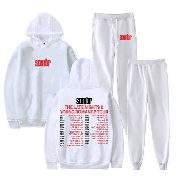 Sombr The Late Nights And Young Romance Tour Hoodie Pants Two Piece Set Sweatshirts Sweatpants Women Men's Set