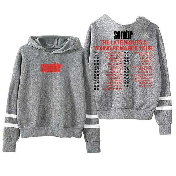 Sombr The Late Nights And Young Romance Tour Hoodie Women Men Pocketless Parallel Bars Sleeve Sweatshirt