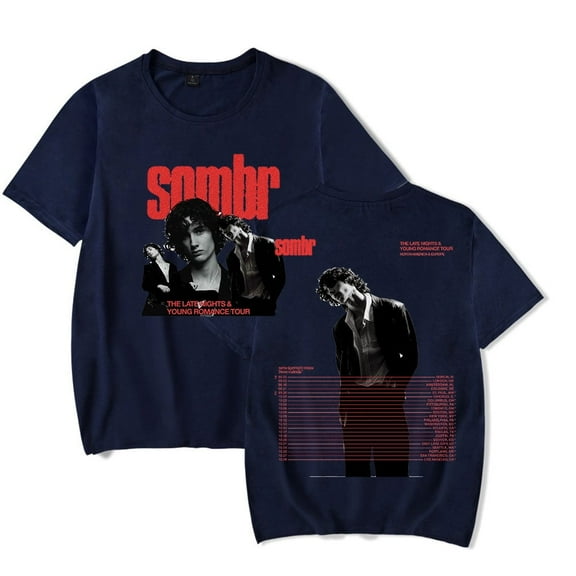 Sombr The Late Nights Young Romance Tour 2025 T-shirts Merch Women Men Clothes Trend Casual Short Sleeve Top