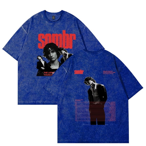 Sombr The Late Nights Young Romance Tour 2025 T-shirts Merch Women Men Cotton Wash Clothes Trend Casual Short Sleeve Top