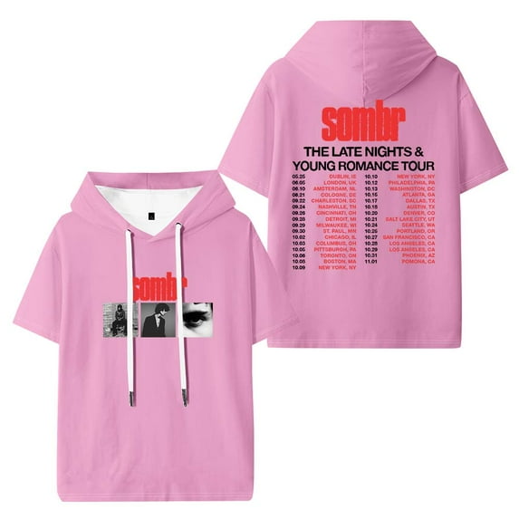 Sombr The Late Nights & Young Romance Tour Hooded T-Shirts Women Men Short Sleeve Tee Casual Fashion Clothes