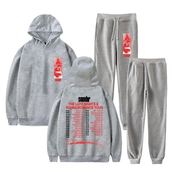 Sombr The Late Nights & Young Romance Tour Hoodies Jogger Pants Set Unisex Streetwear Sweatshirts