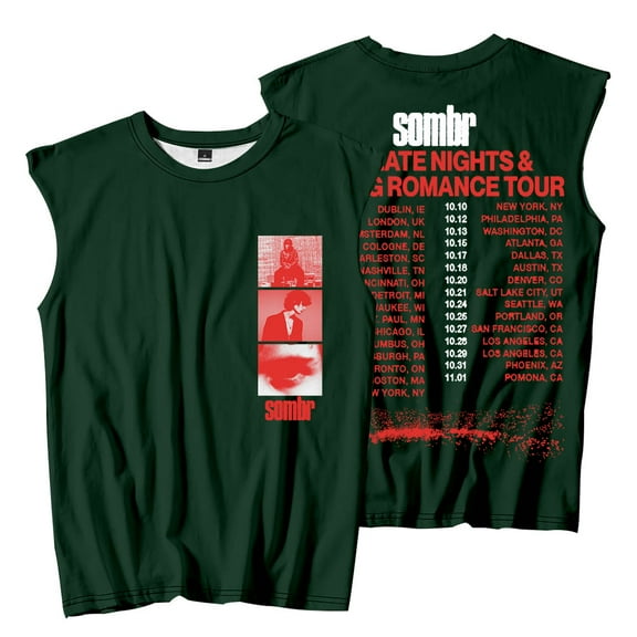 Sombr The Late Nights & Young Romance Tour Merch Sleeveless T-Shirts Unisex Fashion Streetwear Tee